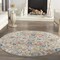 Homeroots 4 ft. Round Ivory & Multi Color Floral Buds Area Rug 385209 - alternate 3
